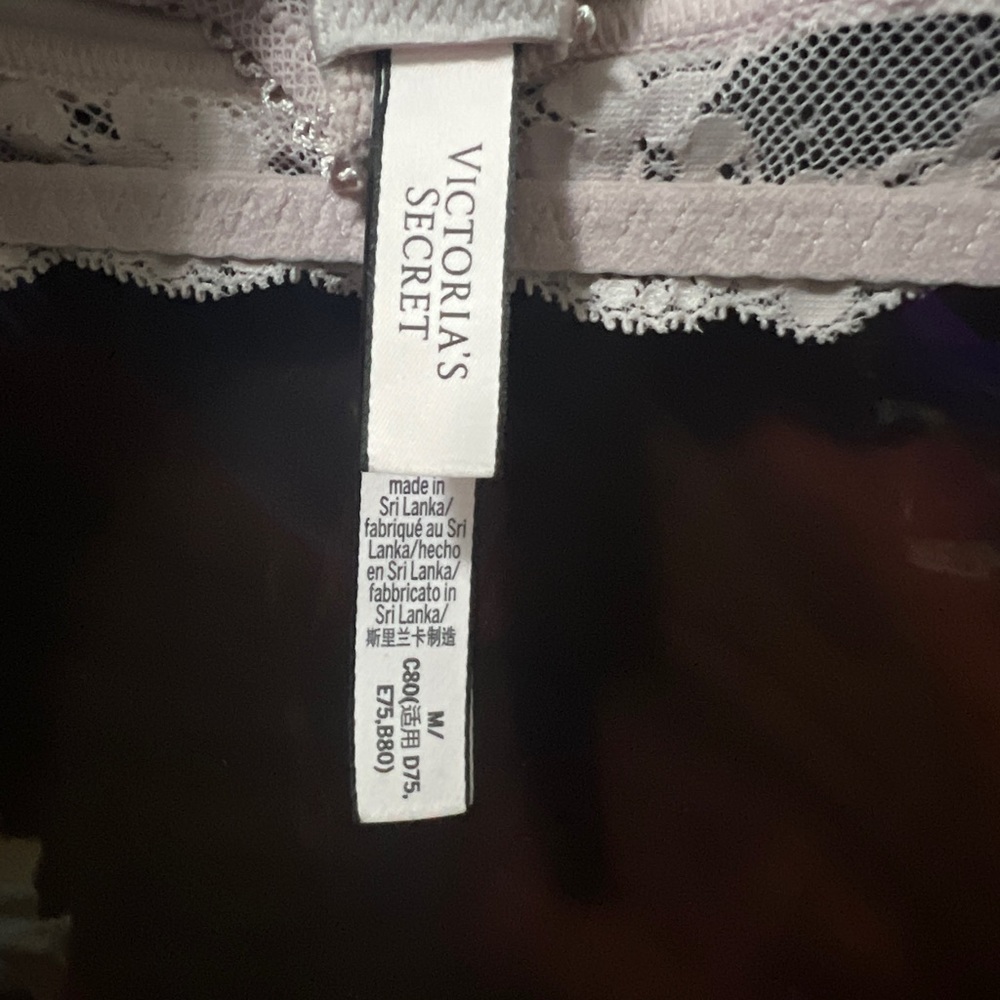 VS VICTORIA SECRET DREAM ANGELS Sheer CRUSHED VELVET Pink Underwire Bralette - Picture 8 of 10